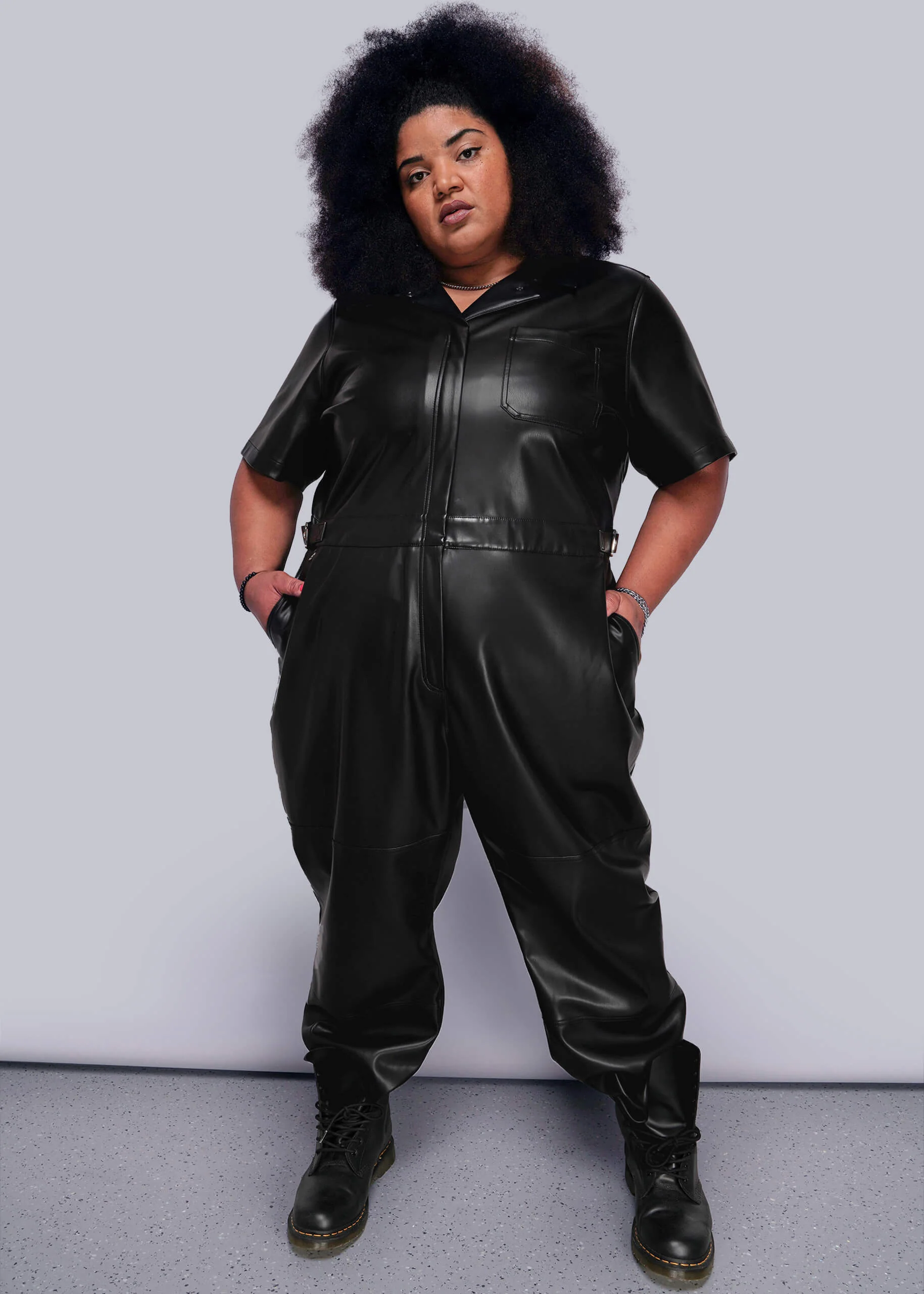 Debbie Harry X Wildfang Vegan Leather High Waisted Coverall - Image 10