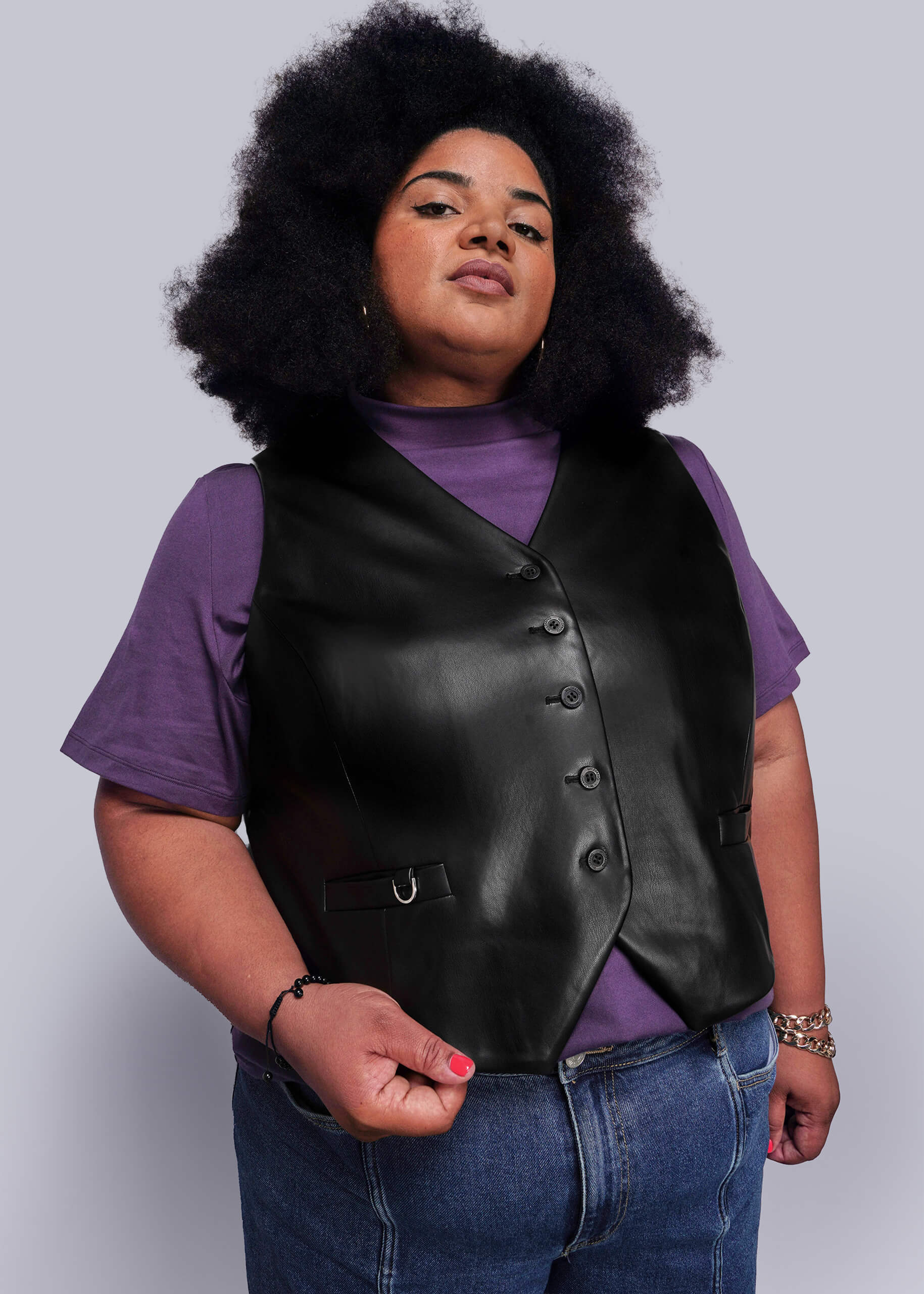 Debbie Harry X Wildfang Vegan Leather Vest - Image 7