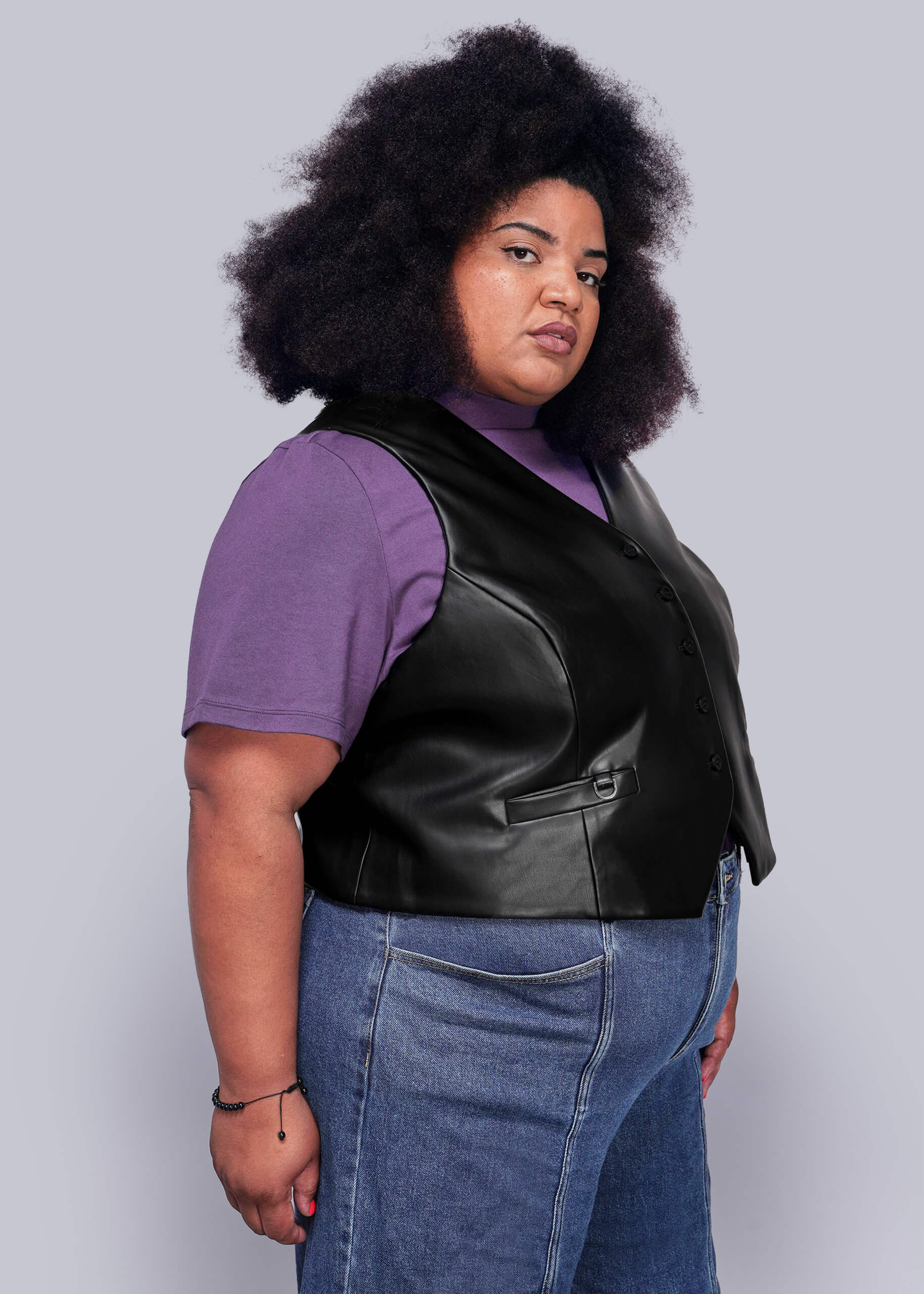 Debbie Harry X Wildfang Vegan Leather Vest - Image 8