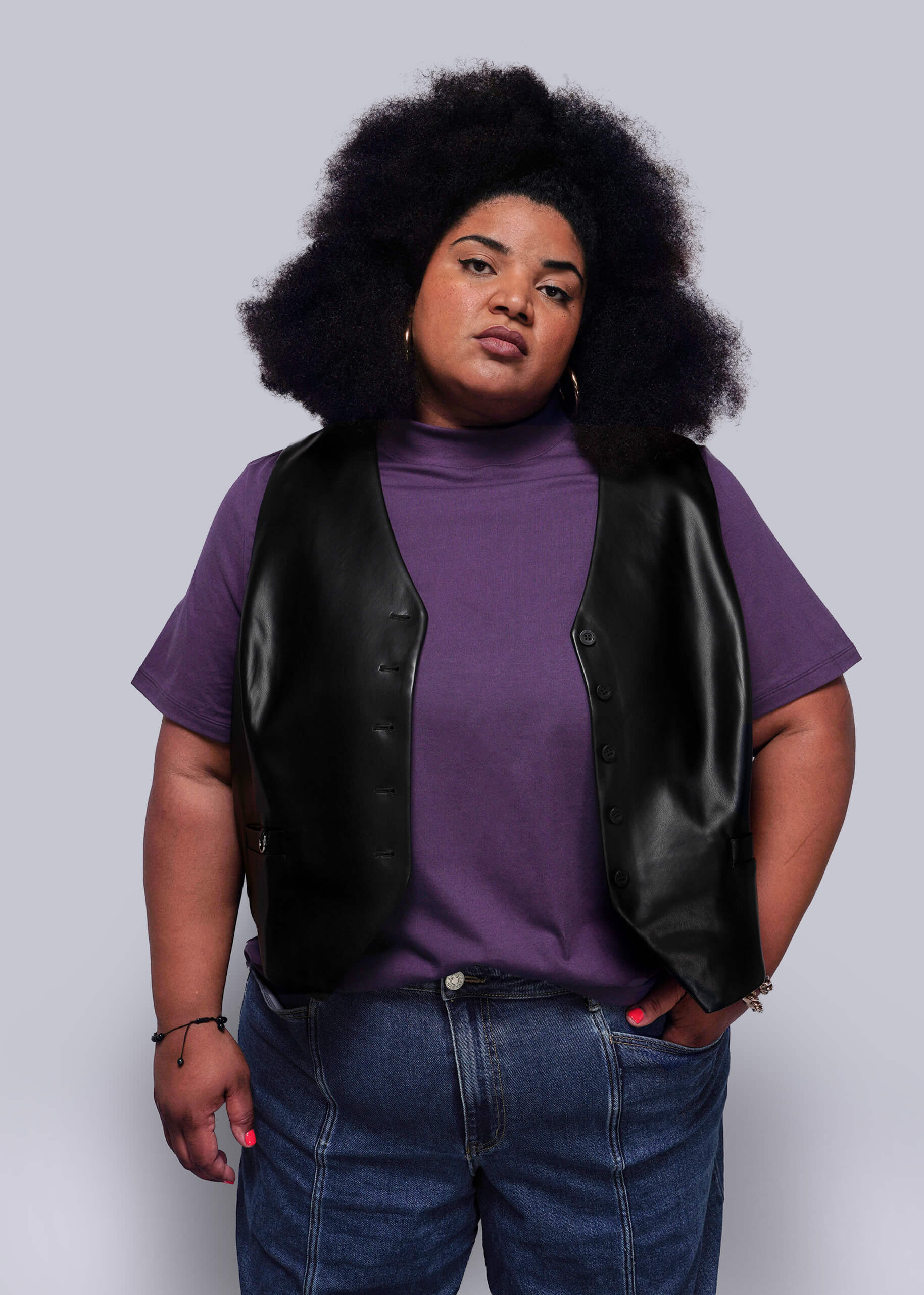 Debbie Harry X Wildfang Vegan Leather Vest - Image 9