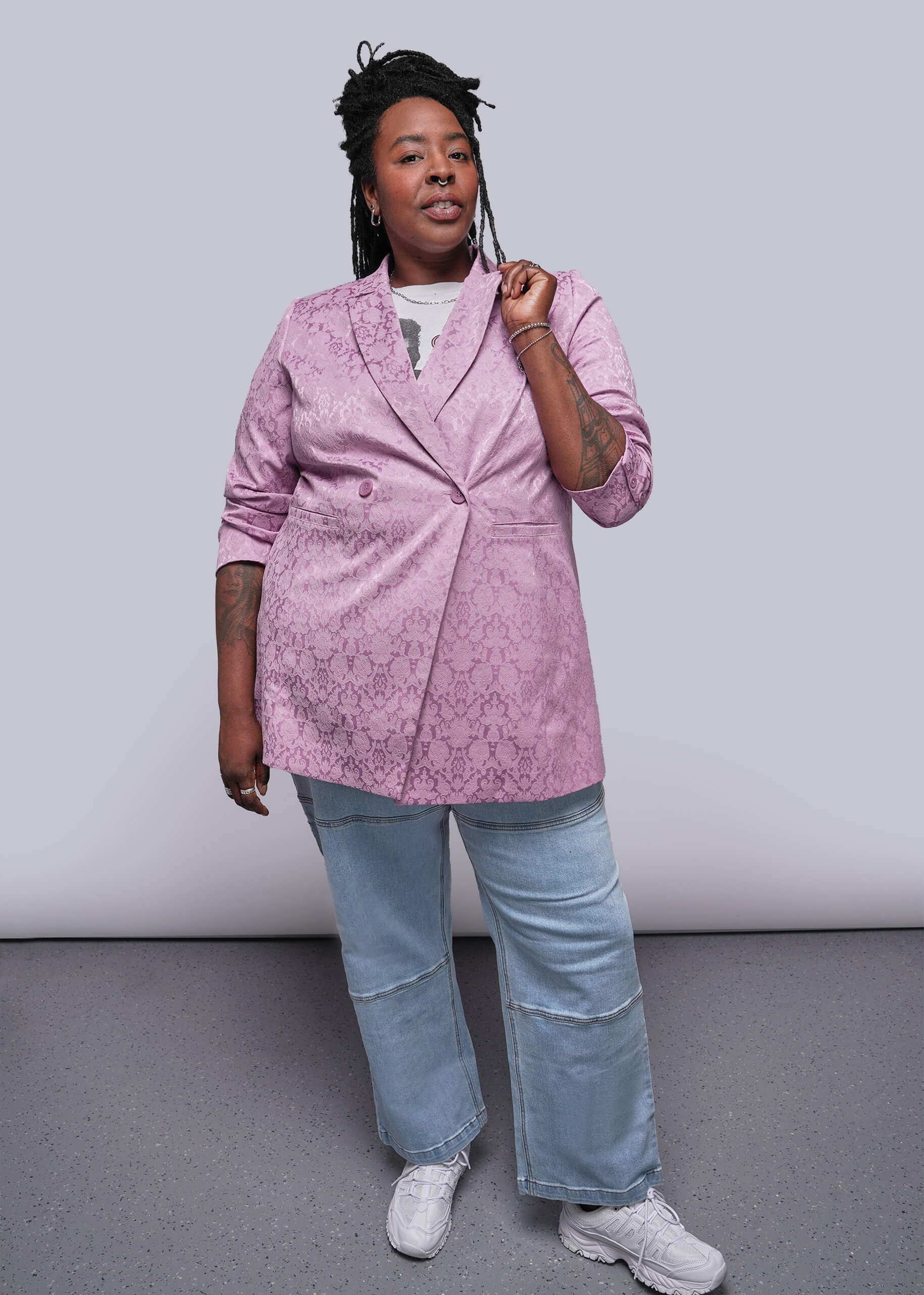 The Empower Jacquard Double Breasted Blazer - Image 8
