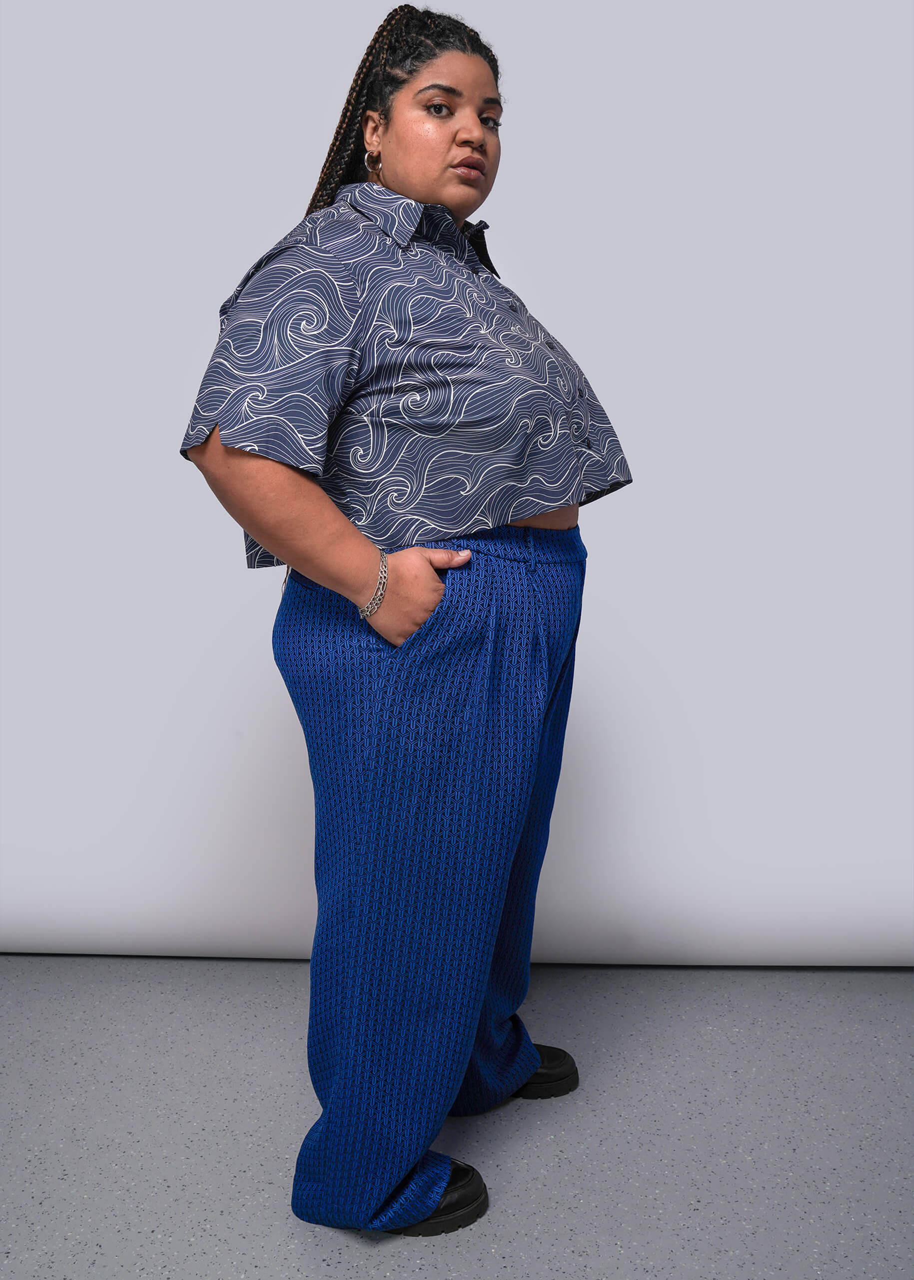 The Empower Jacquard Wide Leg Trouser - Image 8