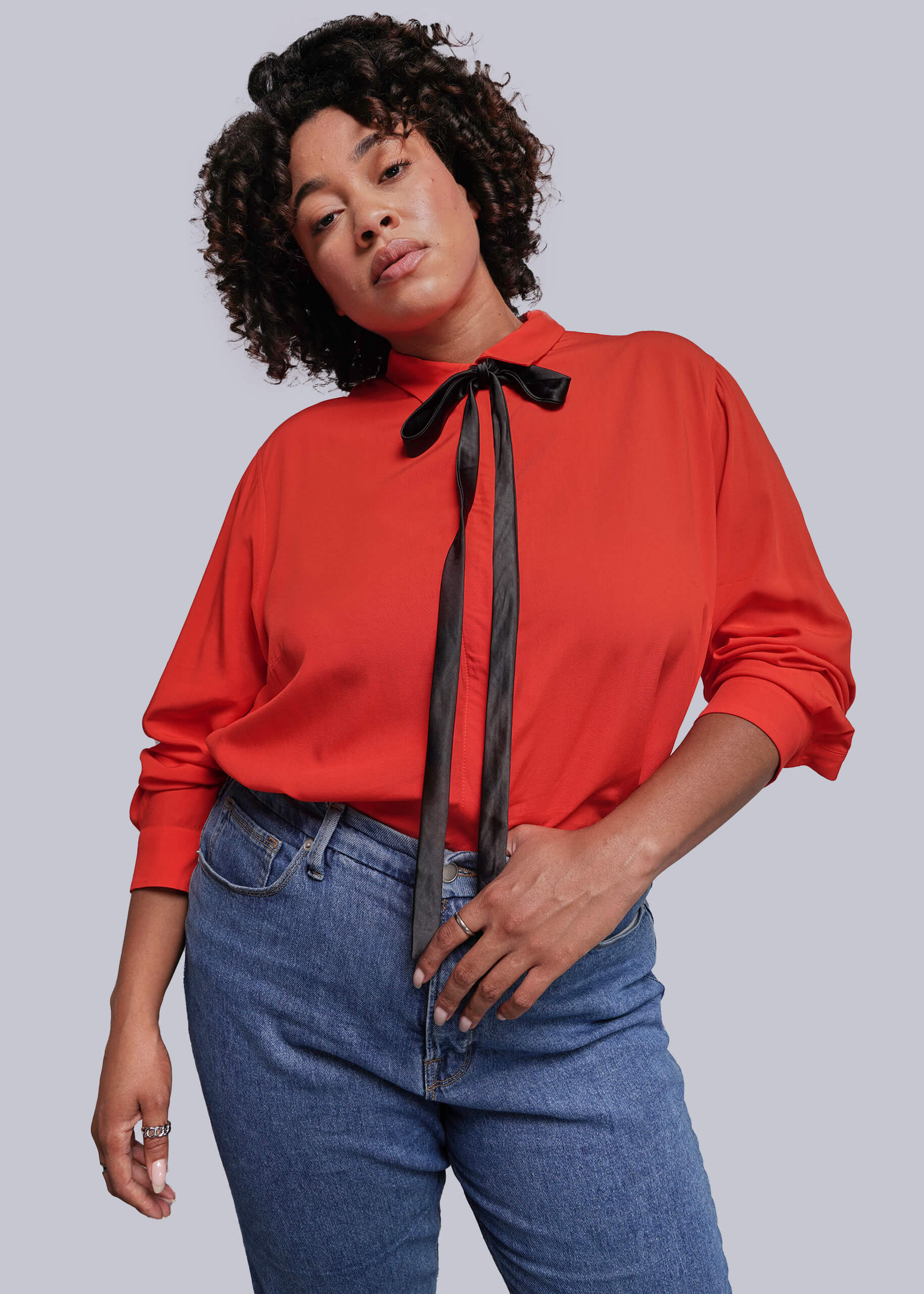 The Empower Long Sleeve Bow Button Up - Image 6