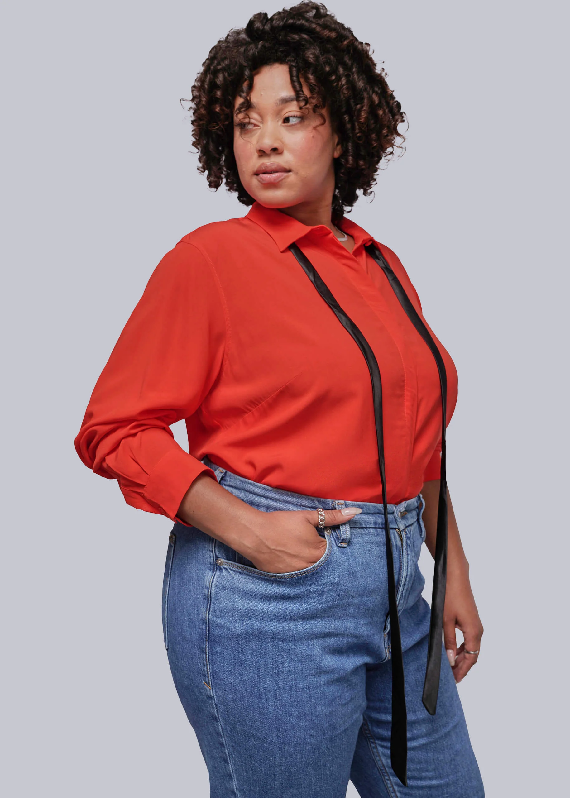 The Empower Long Sleeve Bow Button Up - Image 7