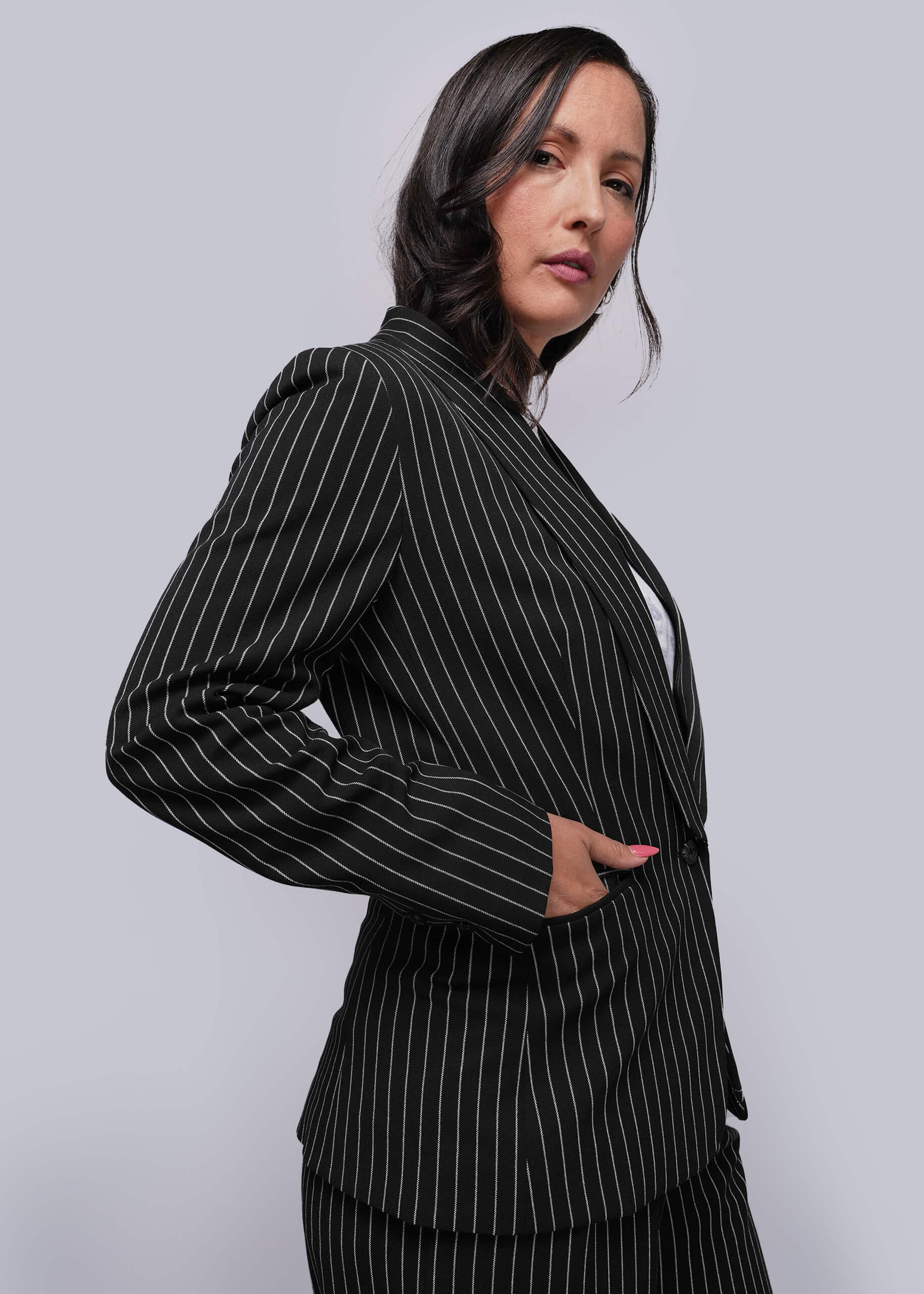 The Empower Pinstripe Tux Blazer - Image 4