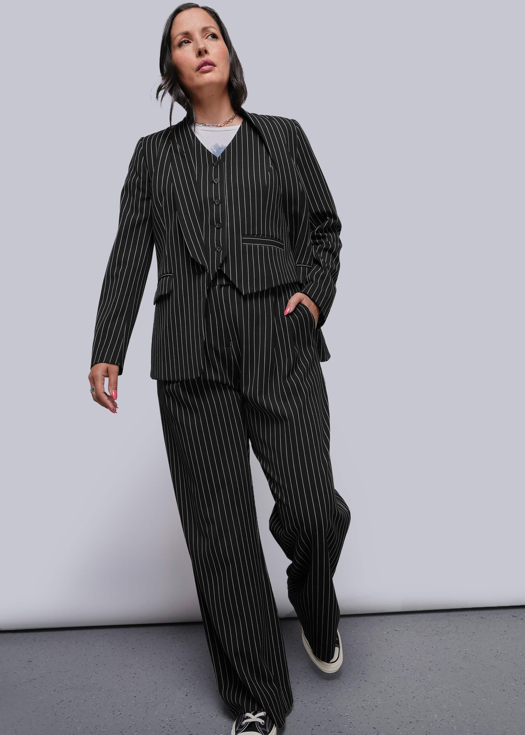 The Empower Pinstripe Tux Blazer - Image 5