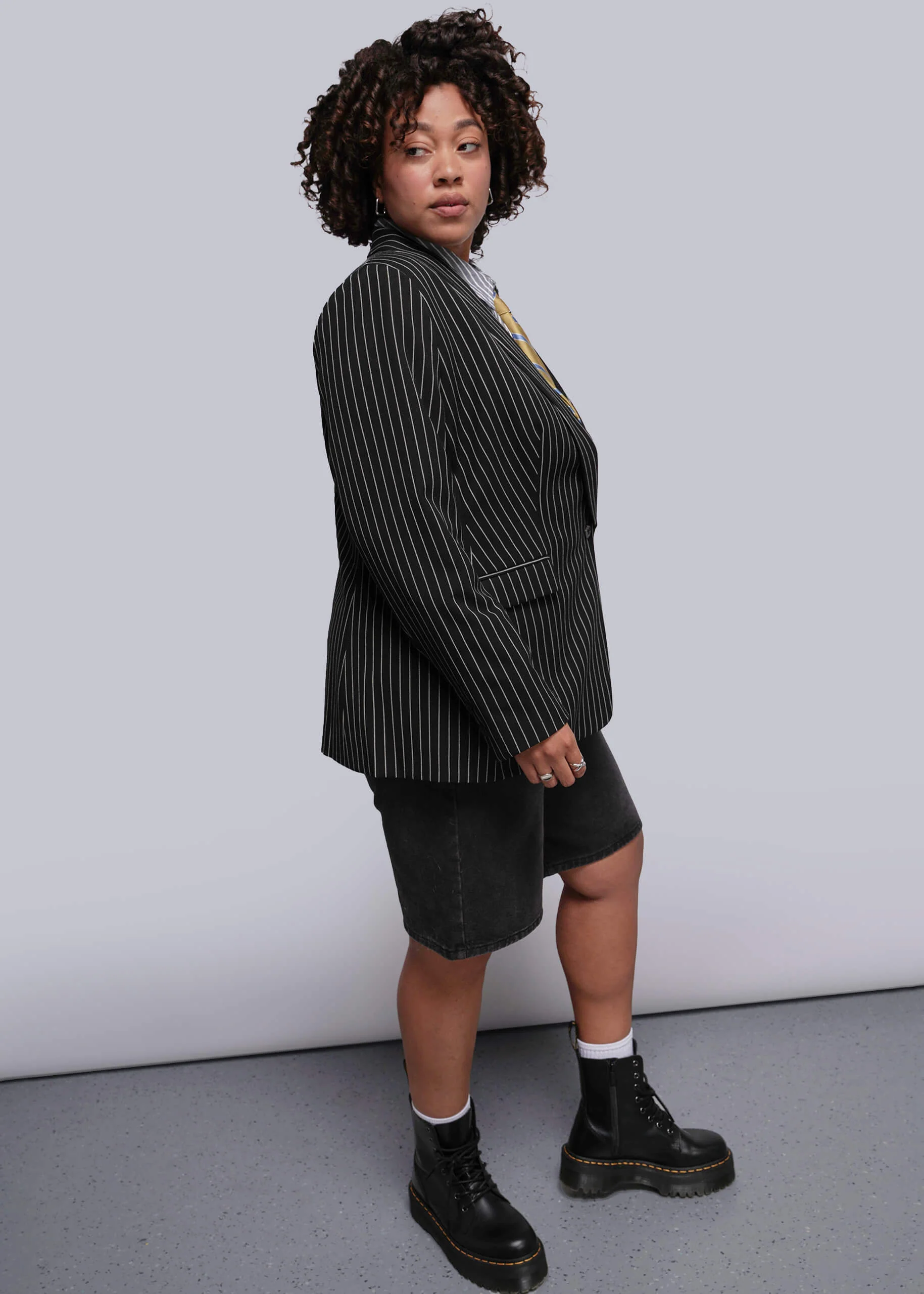 The Empower Pinstripe Tux Blazer - Image 9