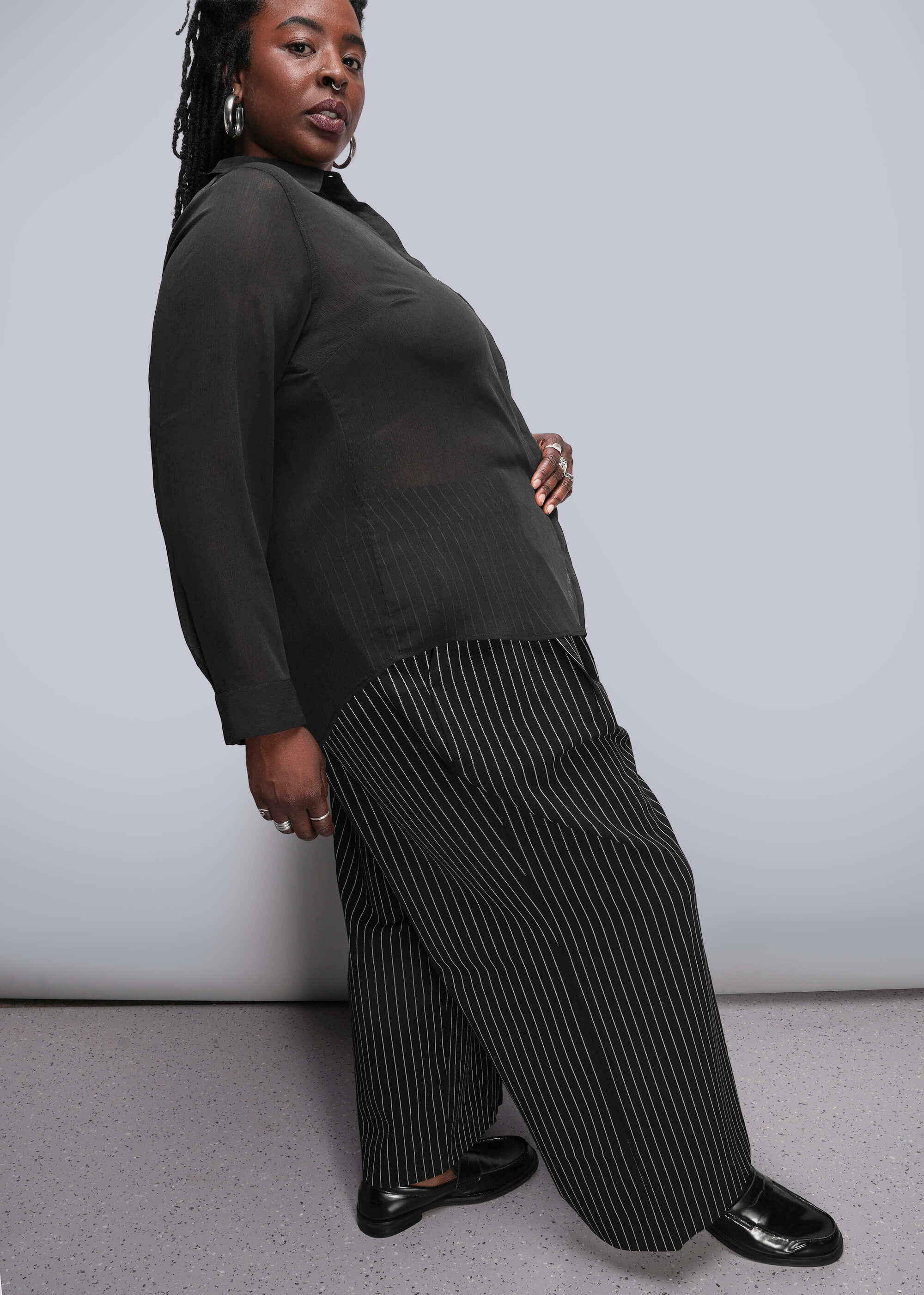 The Empower Sheer Long Sleeve Button Up - Image 7