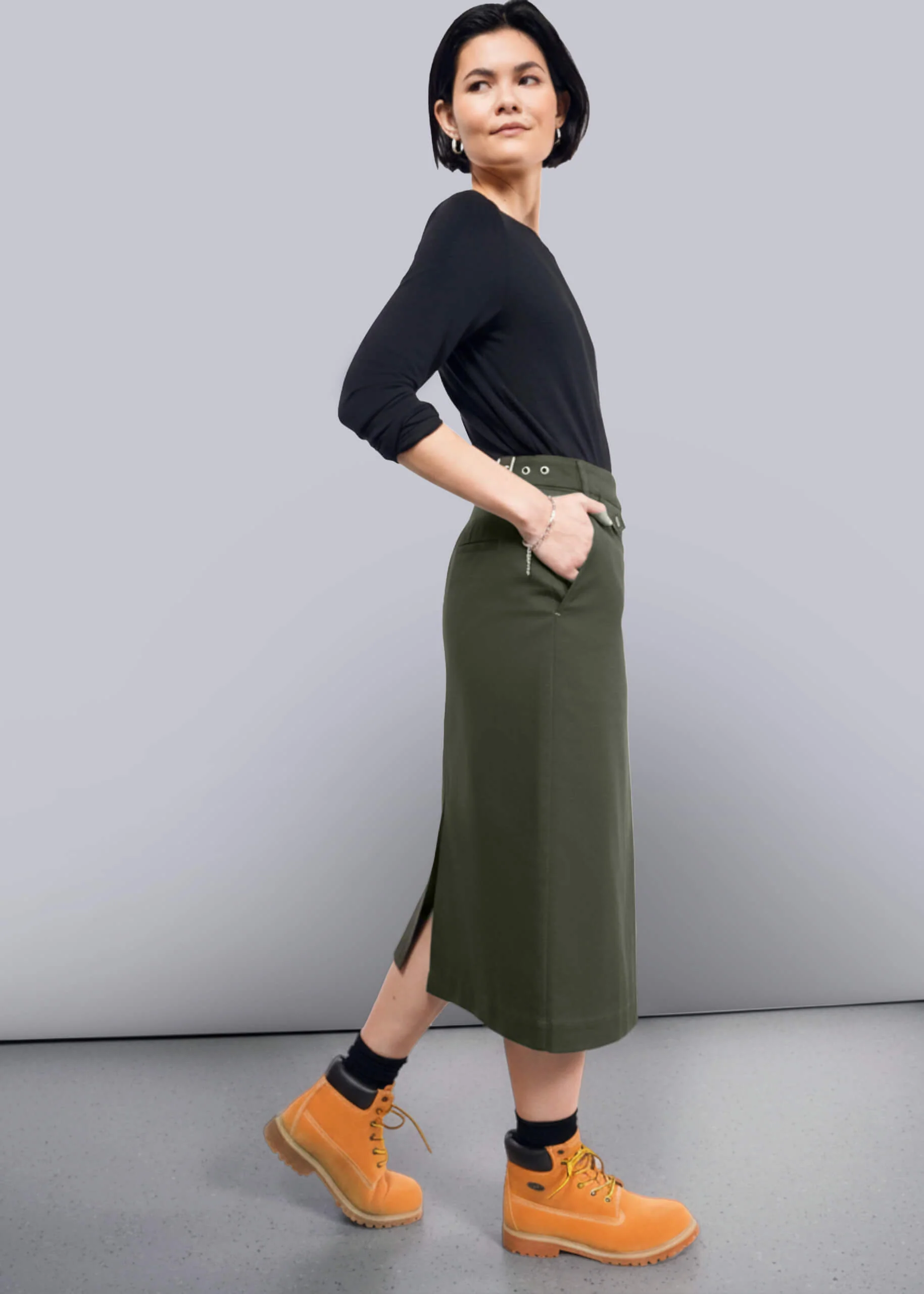 The Essential Cotton Twill Utility Wrap Skirt - Image 4