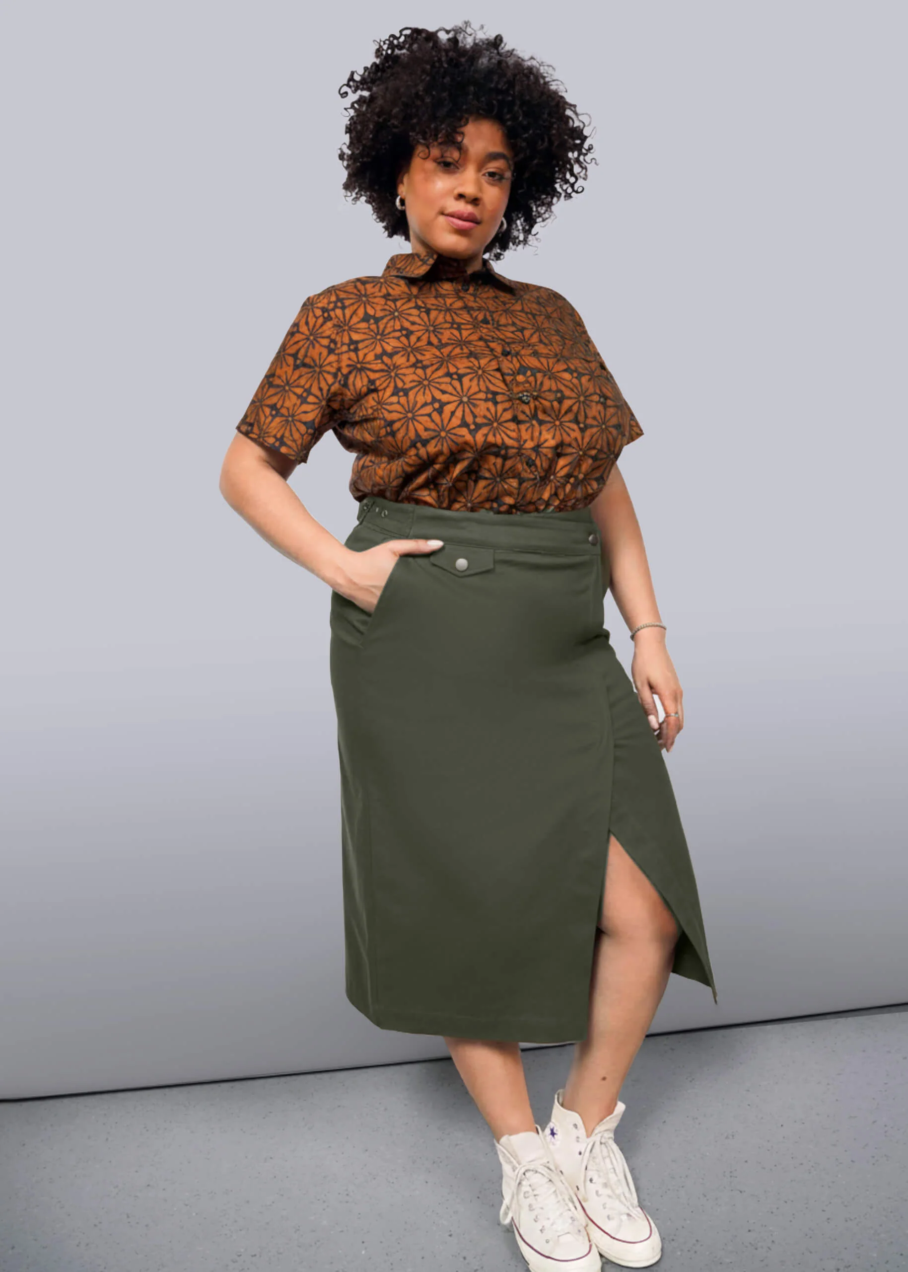 The Essential Cotton Twill Utility Wrap Skirt - Image 6