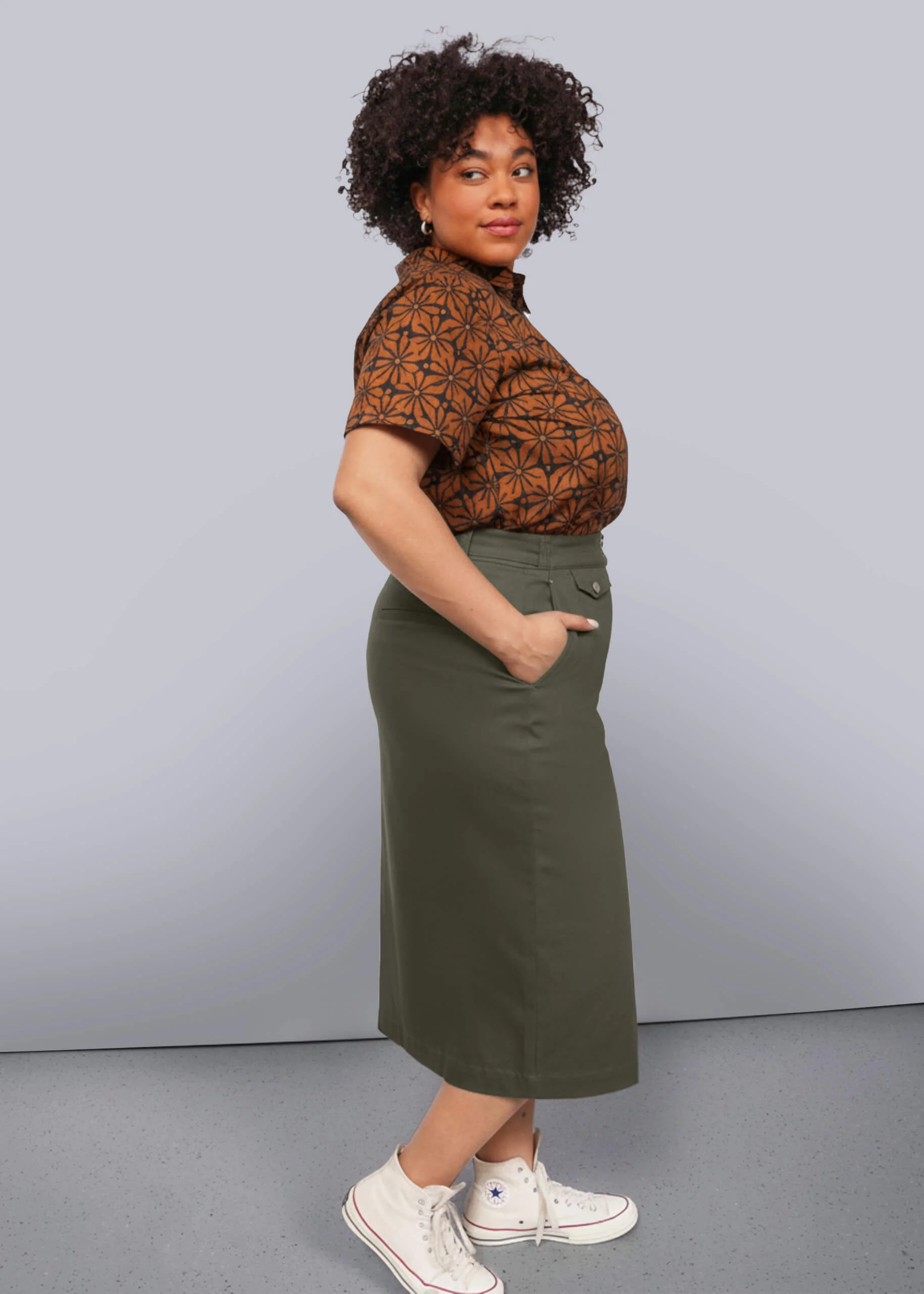 The Essential Cotton Twill Utility Wrap Skirt - Image 7