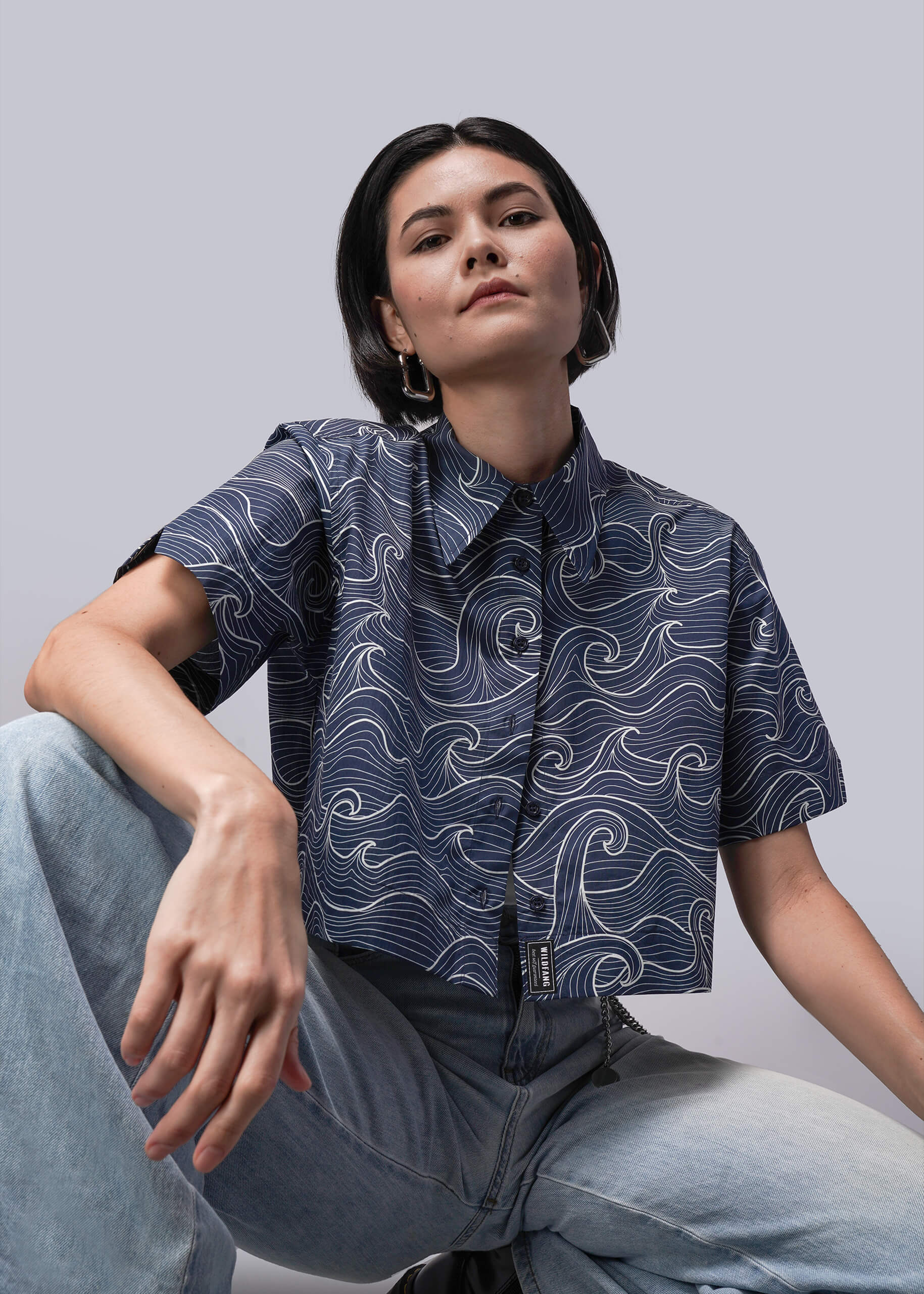 The Essential Cropped Button Up