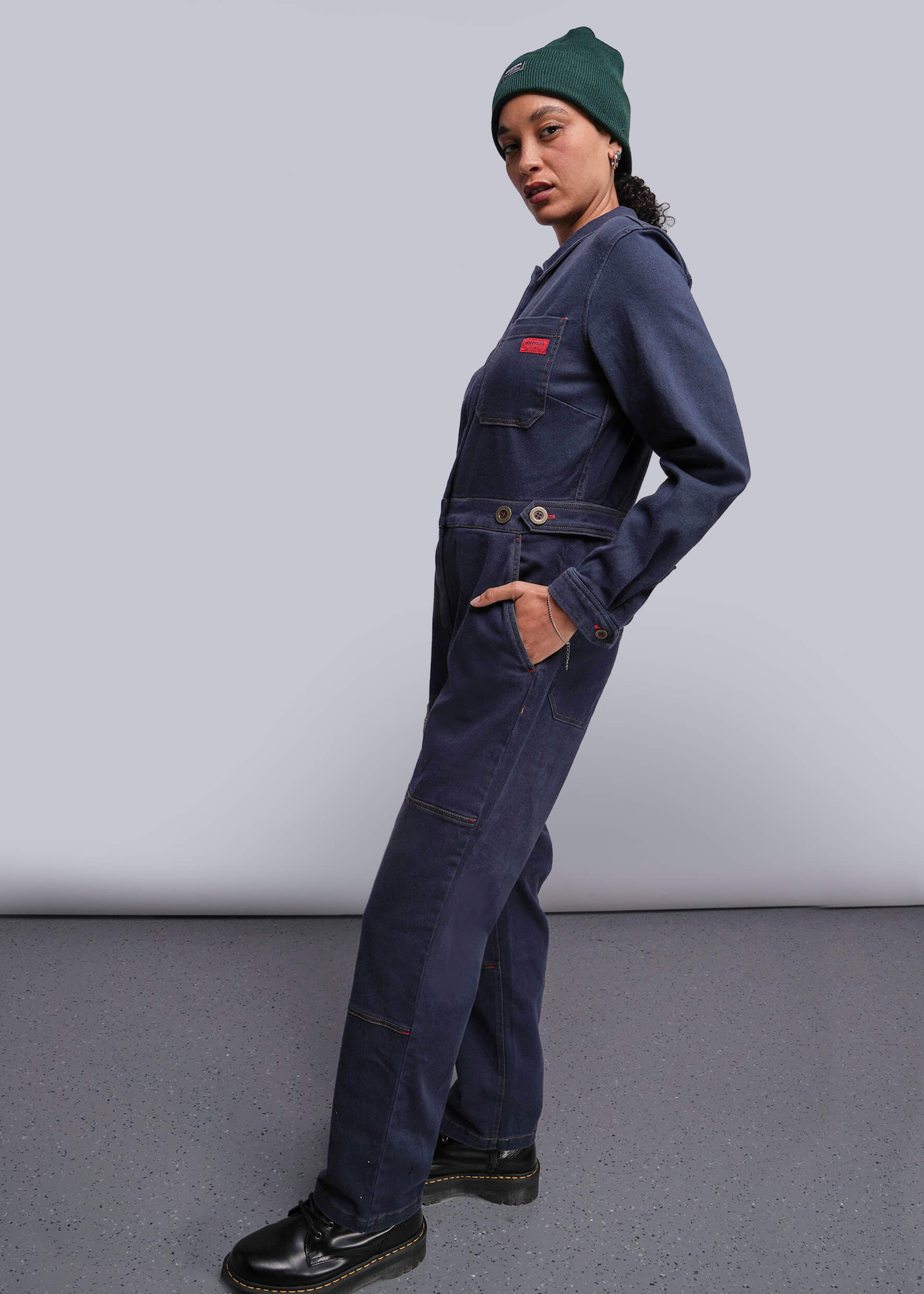 The Essential Denim Long Sleeve High Waisted Coverall - Image 3