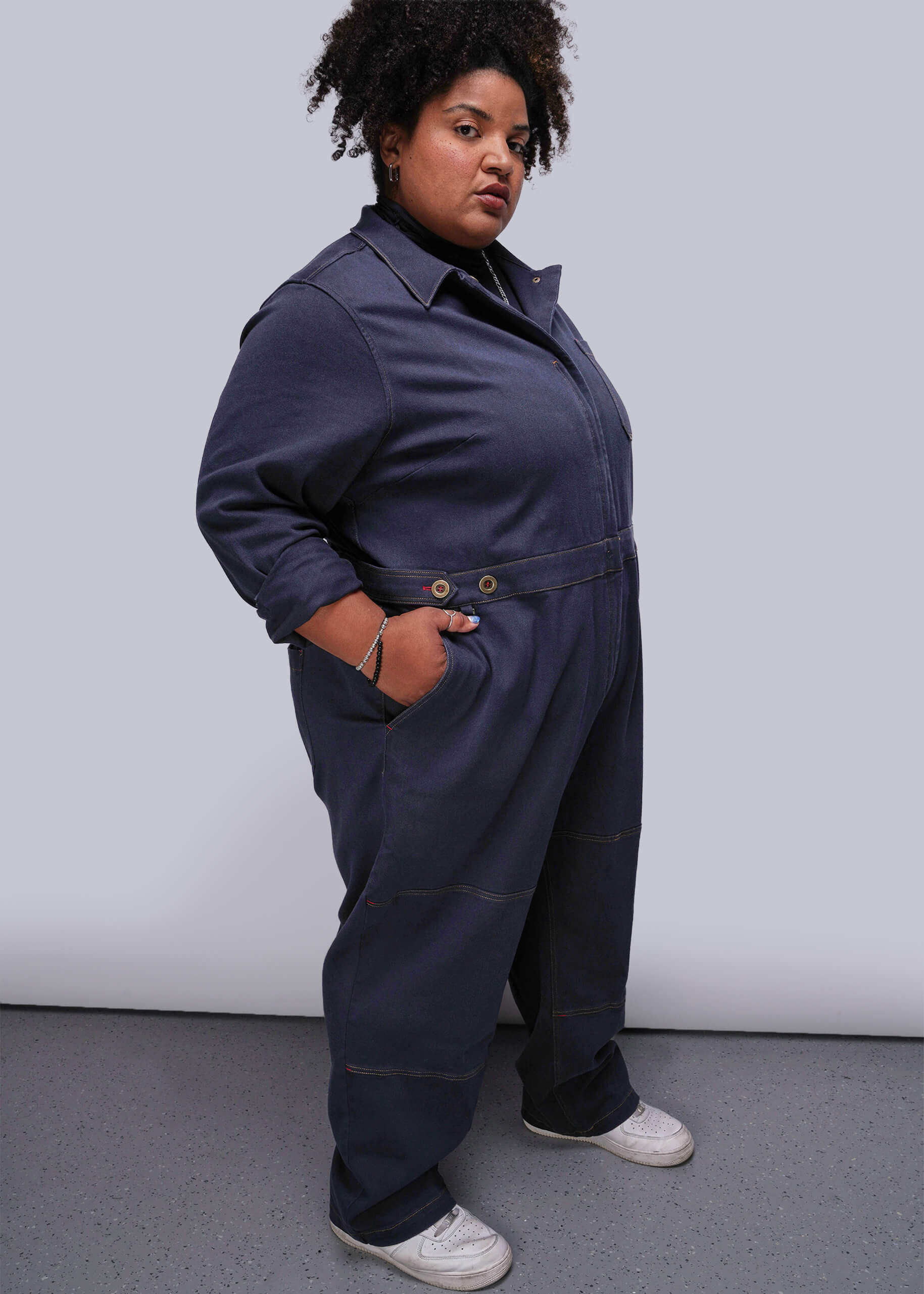 The Essential Denim Long Sleeve High Waisted Coverall - Image 7