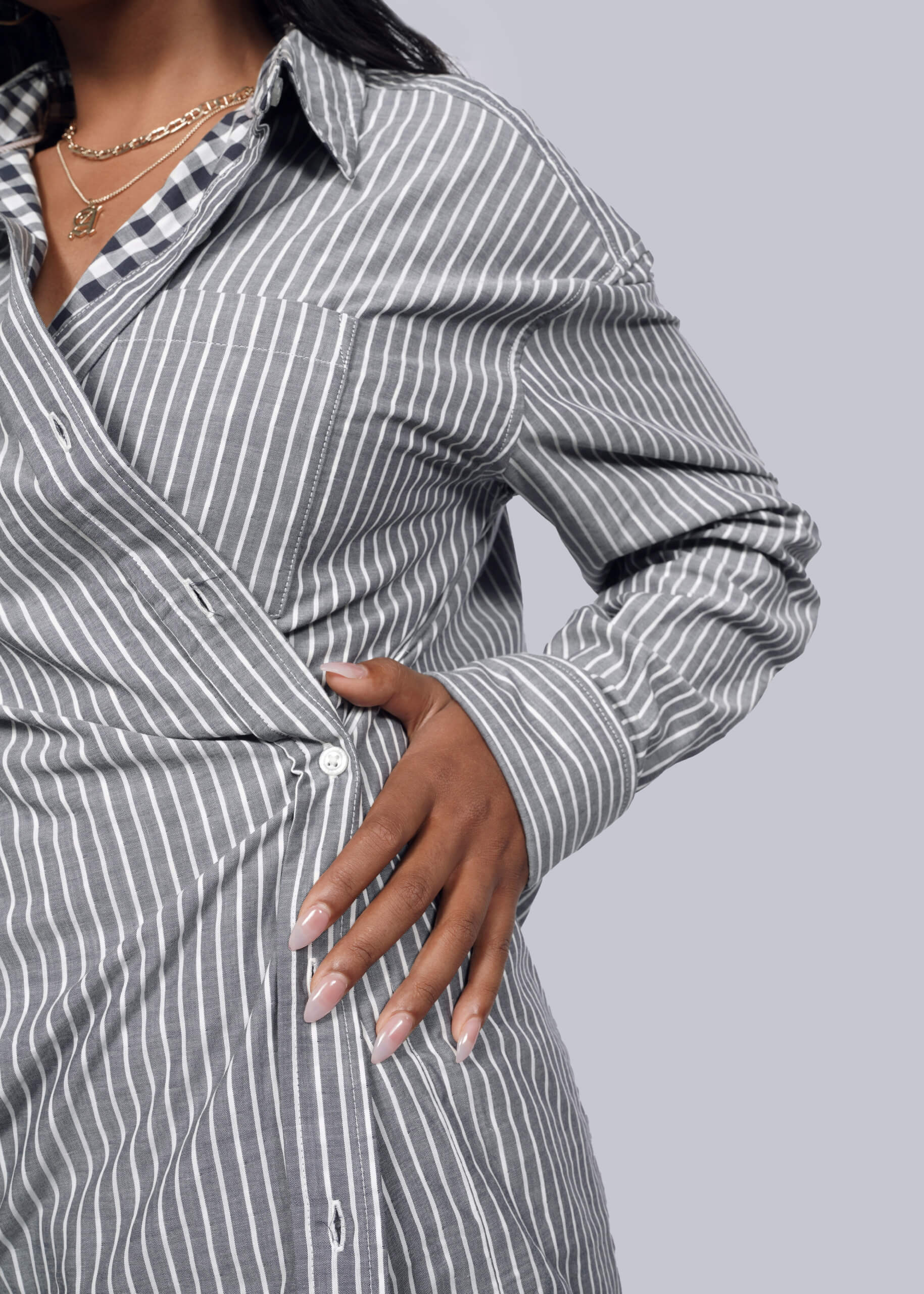 The Essential Long Sleeve Oversized Wrap Button Up - Image 3
