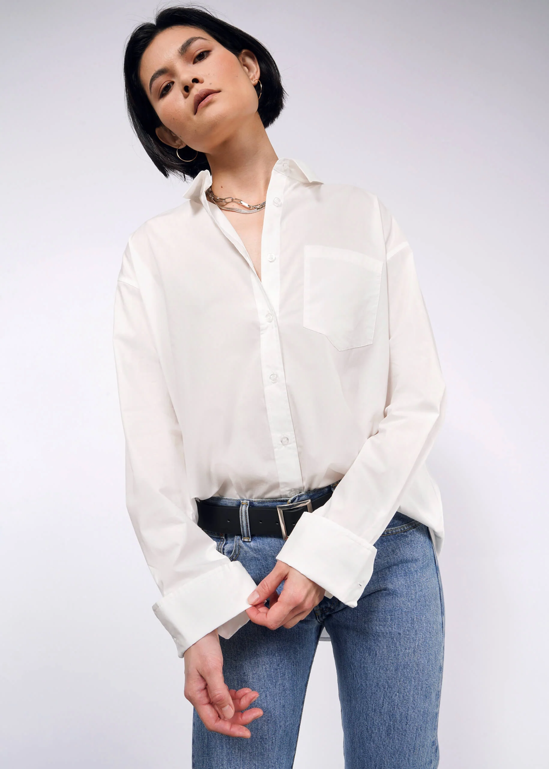 The Essential Long Sleeve Oversized Wrap Button Up - Image 11