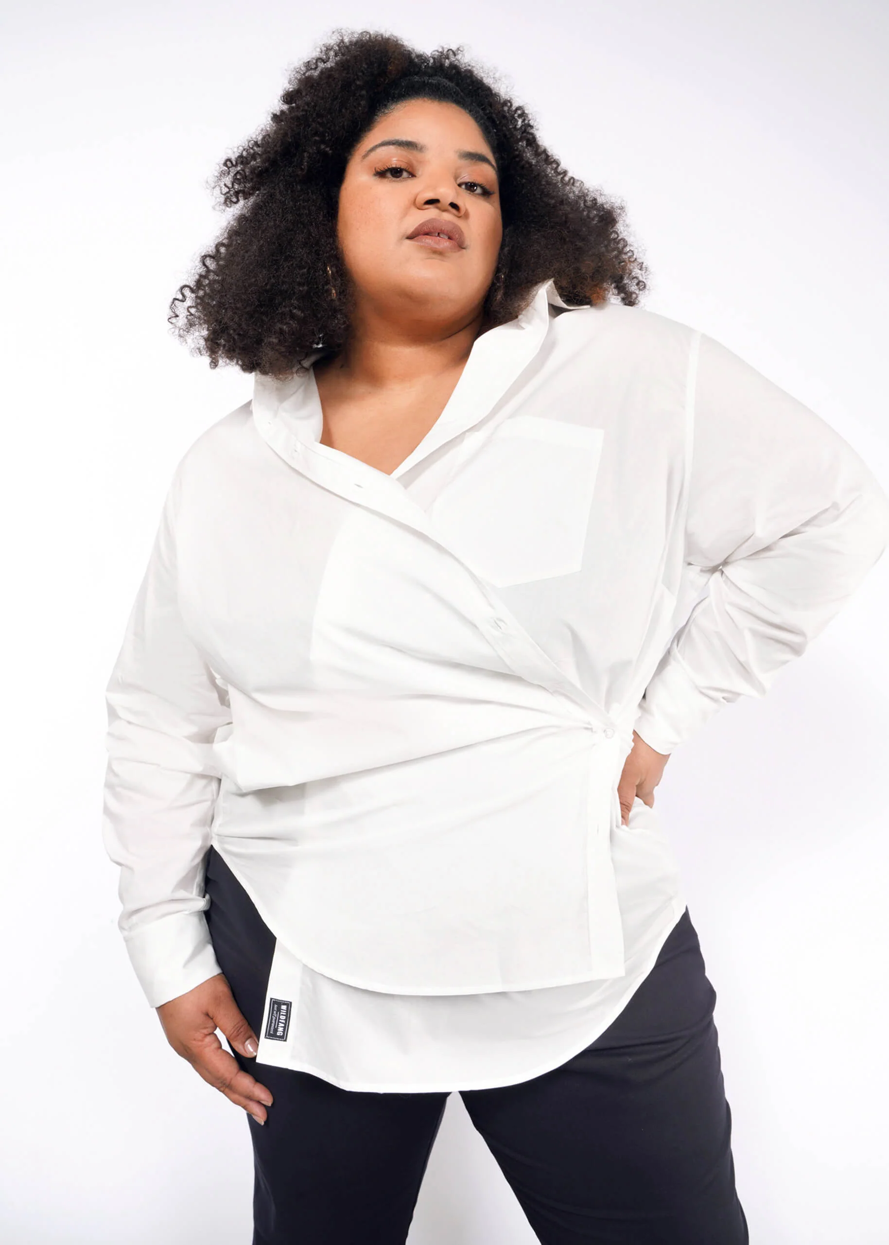 The Essential Long Sleeve Oversized Wrap Button Up - Image 3