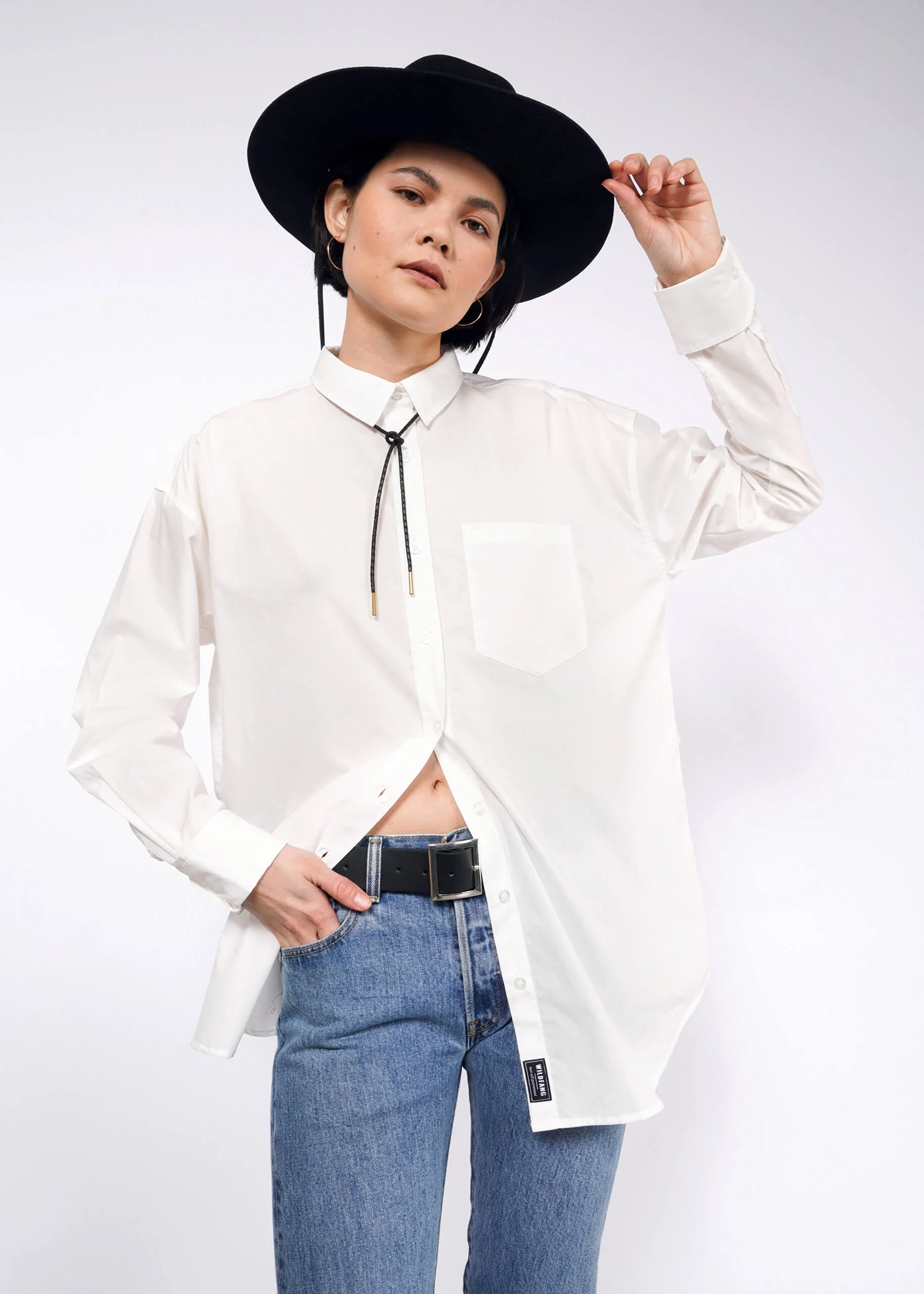 The Essential Long Sleeve Oversized Wrap Button Up - Image 6