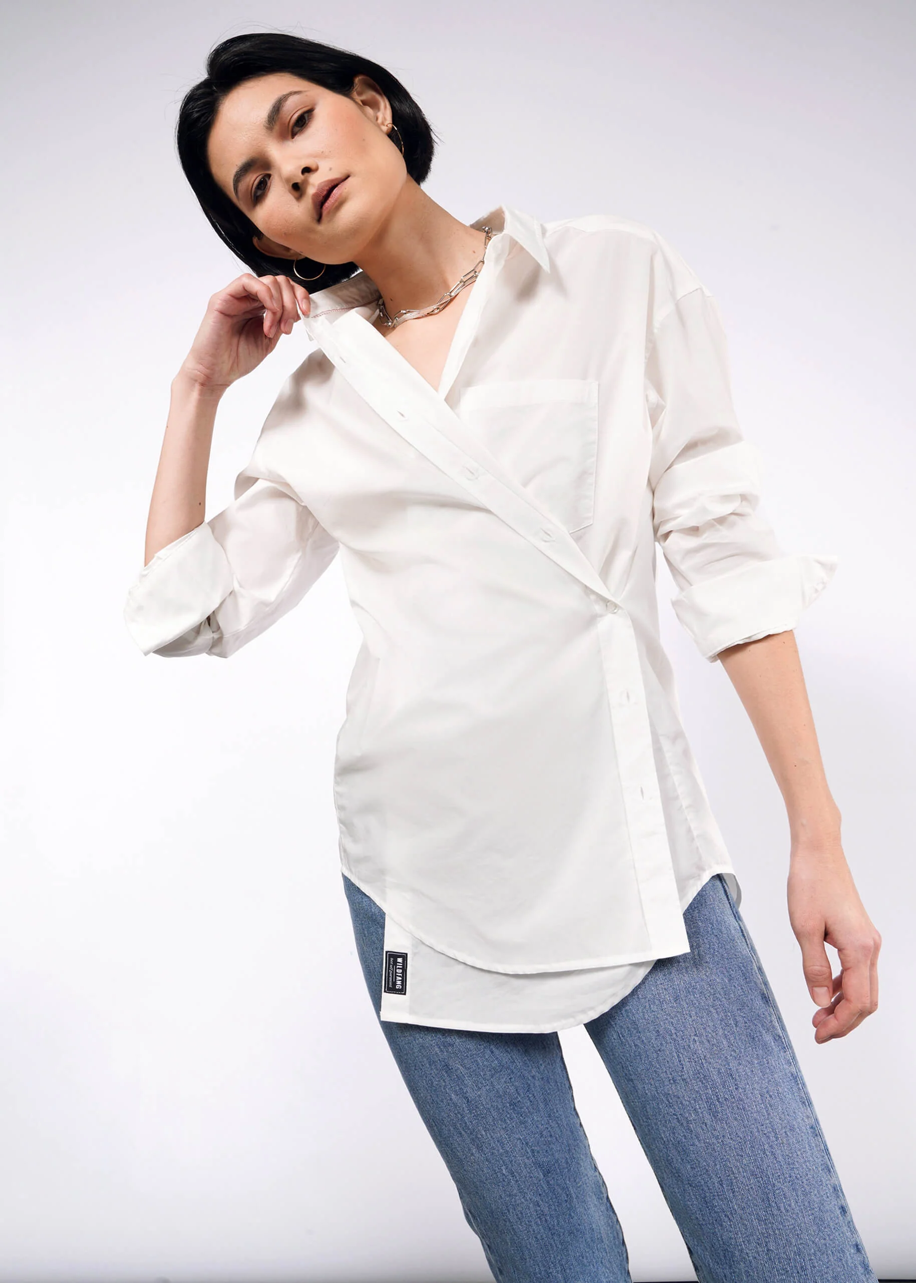 The Essential Long Sleeve Oversized Wrap Button Up - Image 7