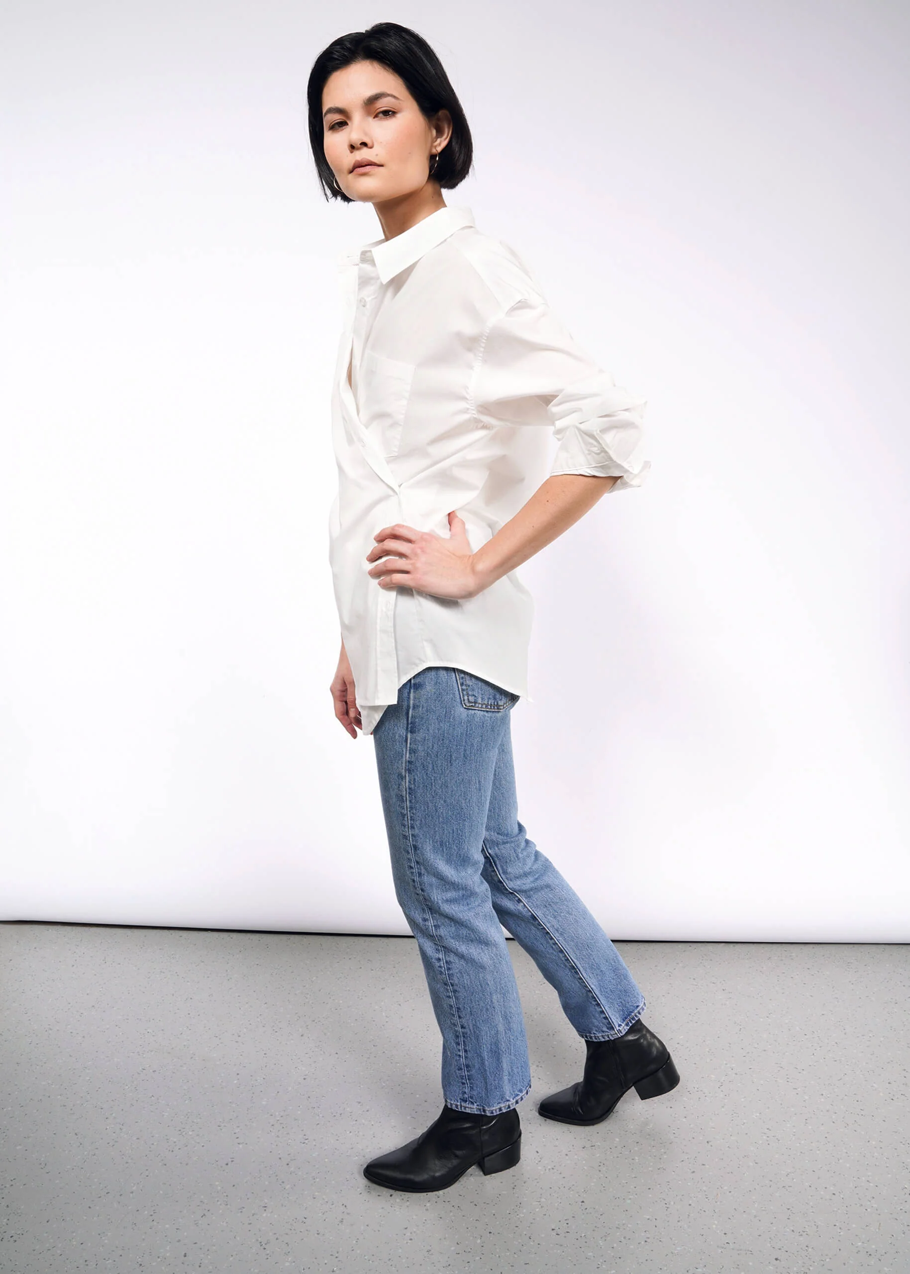 The Essential Long Sleeve Oversized Wrap Button Up - Image 8