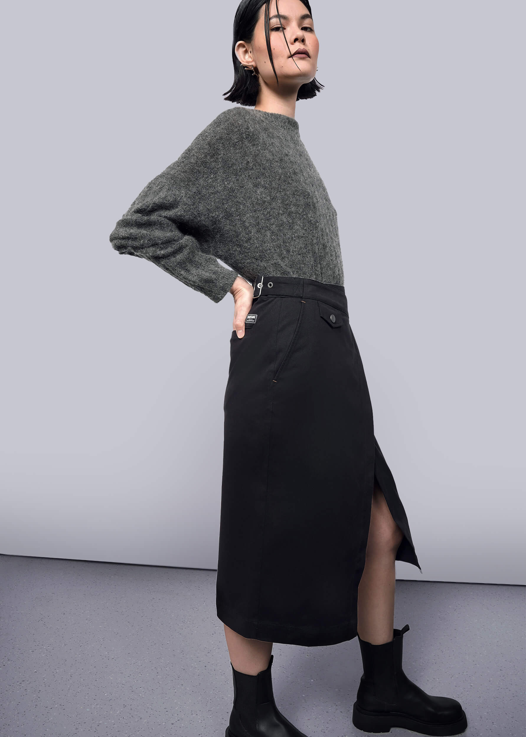 The Essential Cotton Twill Utility Wrap Skirt - Image 4