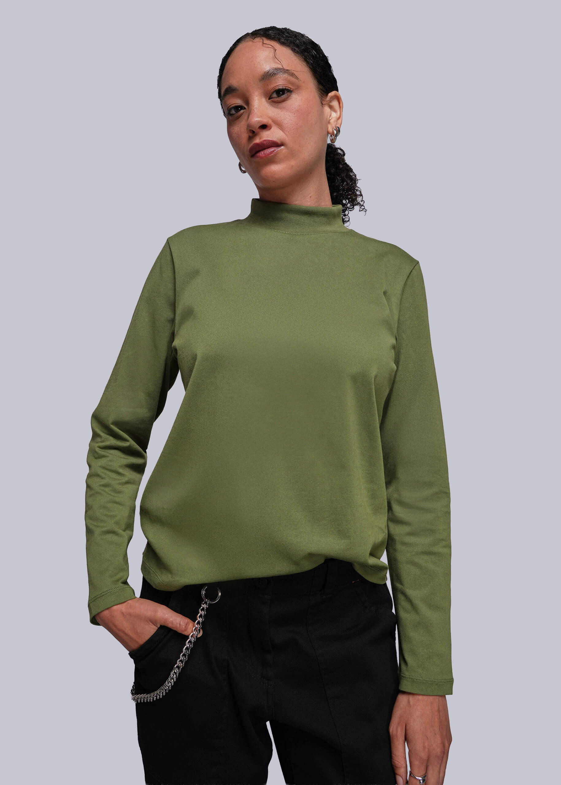 The Everyday Long Sleeve Mock Neck Tee