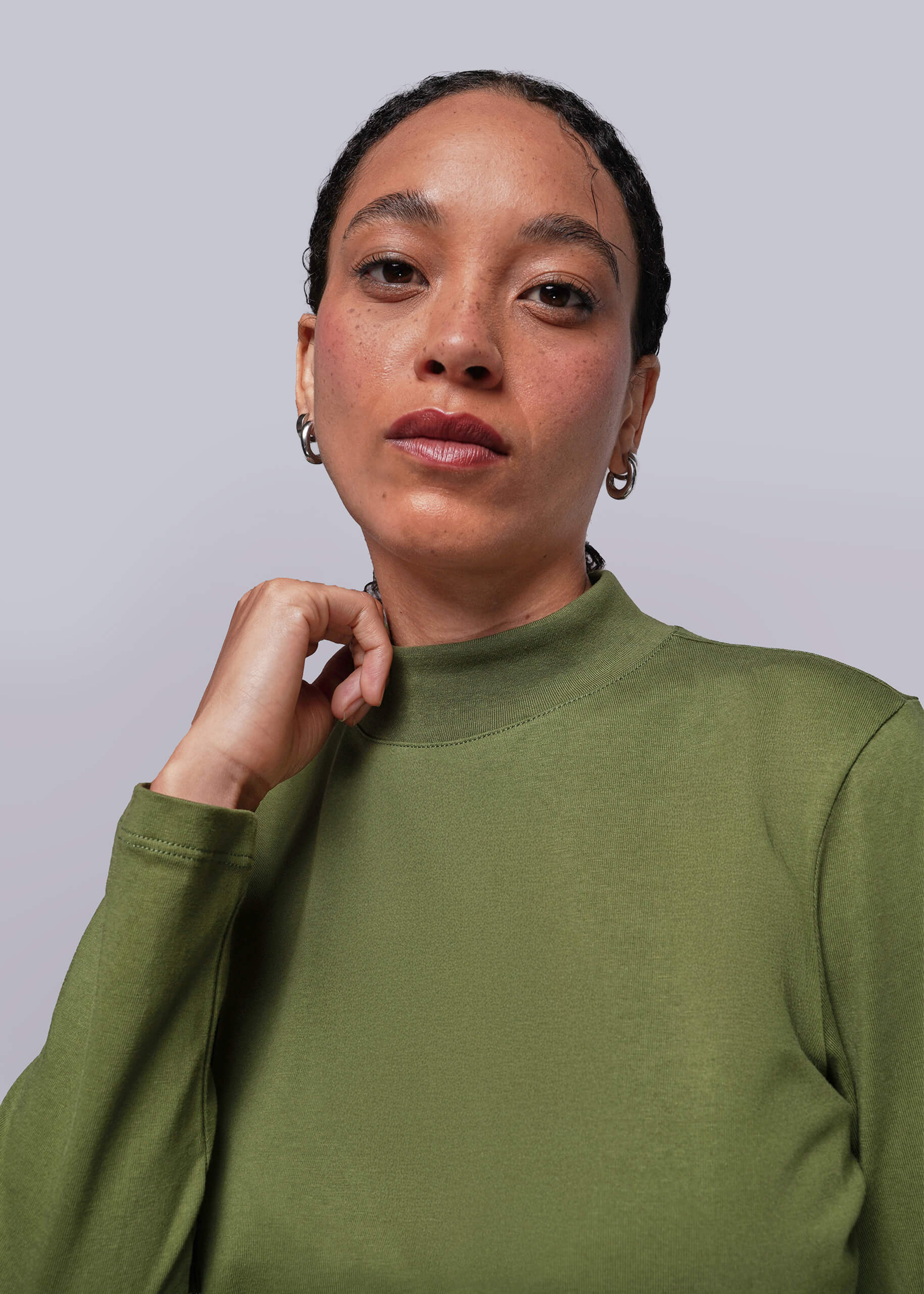 The Everyday Long Sleeve Mock Neck Tee - Image 2